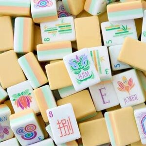 Fresh Lemon 🍋 Sorbet Mahjong Tiles and Bag